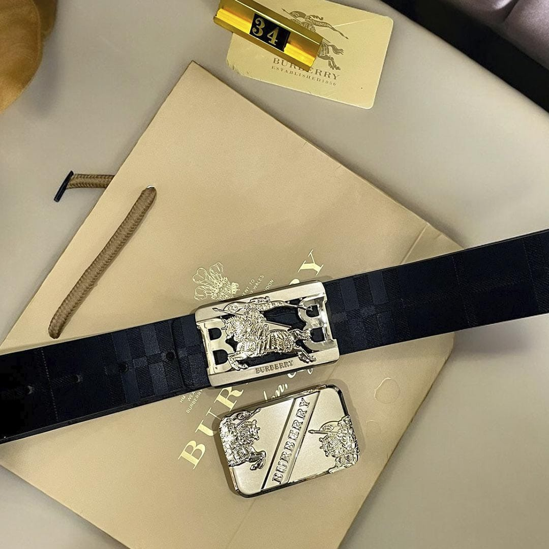 4 in 1 Reversible BB Premium Leather Belt 34 (2 Buckles)